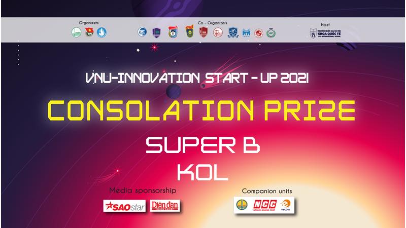 KOL lọt vào top 5 của cuộc thi INNOVATION START UP 2021.